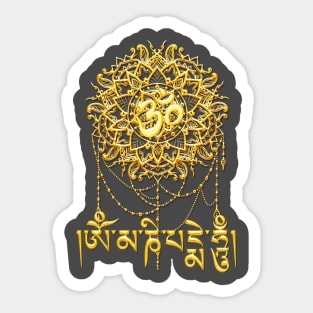 Om Mani Padme Hum - Golden Sticker